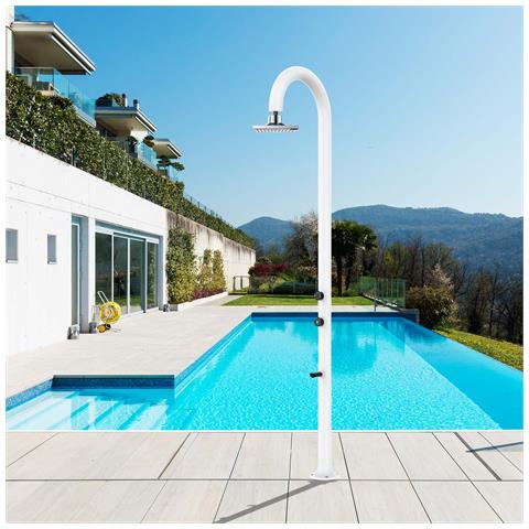 Luna Alu Bianca Lcd Doccia In Alluminio Doppio Attacco Dacqua Con Soffione Iswitch Lcd Bianca - Foto 1