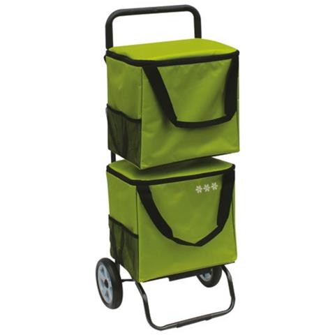 Carrello Della Spesa A 2 Ruote Con 2 Borse Verdi - 8210 478 - Foto 1