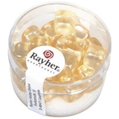 Rayher - 18 Pezzi - Perle In Vetro Quadrate 8x9mm - Colore Avorio - Foto 1