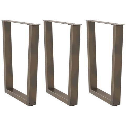 Gambe Per Tavolo Pranzo A V 3pz Naturale 70x(72-73,3)cm Acciaio - Foto 1