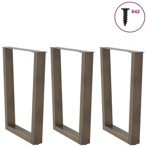 Gambe Per Tavolo Pranzo A V 3pz Naturale 70x(72-73,3)cm Acciaio - Foto 3