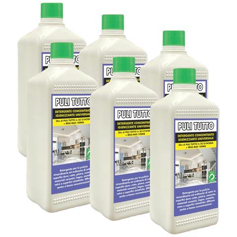 Puli Tutto 1ltx6pz - Detergente Universale Per Superfici Dure, Come Cotto, Pietra, Cemento, Metalli, Legno. Efficace Anche A Basse Concentrazioni. - Foto 1