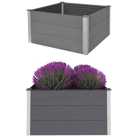 Lusso Casadino - Letto Rialzato Da Giardino In Wpc 100x100x54 Cm Grigio - Foto 2