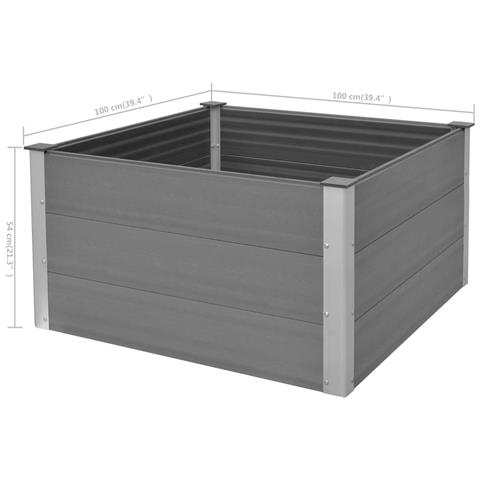 Lusso Casadino - Letto Rialzato Da Giardino In Wpc 100x100x54 Cm Grigio - Foto 8