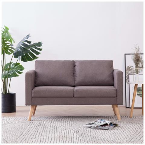 Divano A 2 Posti In Tessuto Grigio Talpa - Foto 8