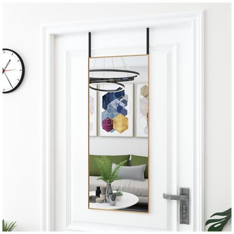 Specchio Da Porta Oro 40x100 Cm In Vetro E Alluminio - Foto 4