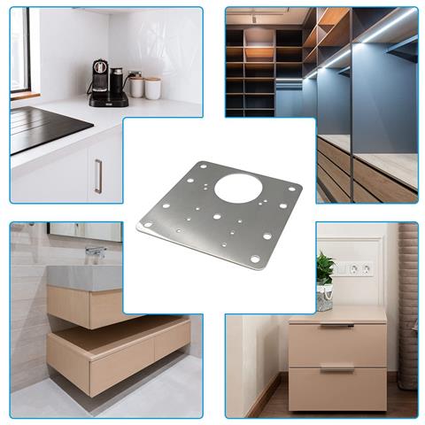 Piastra Di Riparazione Per Cerniere Per Mobili 9x9 Cm In Acciaio Inox 2-pack - Foto 7