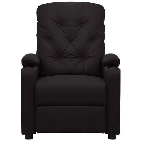 Poltrona Reclinabile Nera In Similpelle - Foto 1