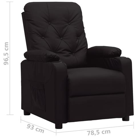 Poltrona Reclinabile Nera In Similpelle - Foto 8