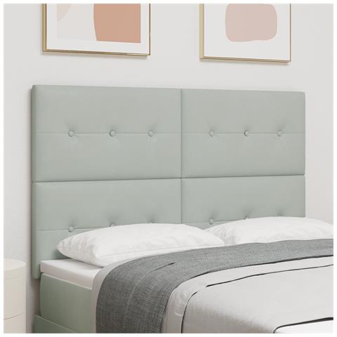 Testiera  Button Tufted Grigio Chiaro 160 cm Velluto - Foto 2