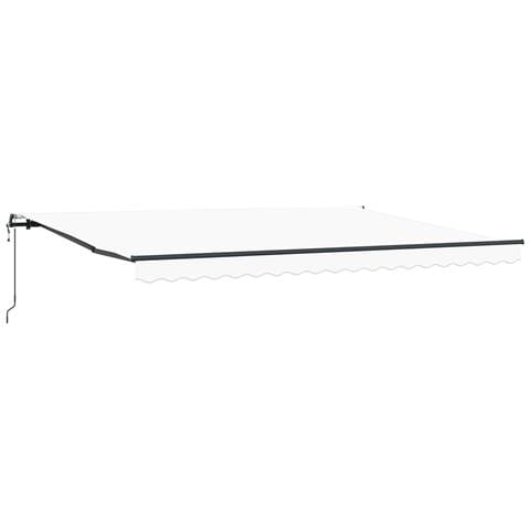 Tenda retrattile automatica  Bianco 450x350 cm, Tessuto di ricambio per tenda  per telaio 4,5x3,5 m Bianco - Foto 1