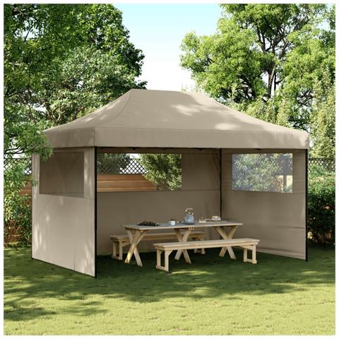 Tendone per Feste Pieghevole Pop-Up con 3 Pareti Tortora - Foto 2