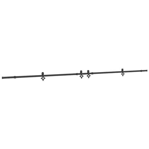 Kit di Binari per Porte Scorrevoli 427 cm Acciaio Nero - Foto 1