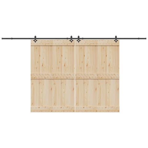 Kit di Binari per Porte Scorrevoli 427 cm Acciaio Nero - Foto 2