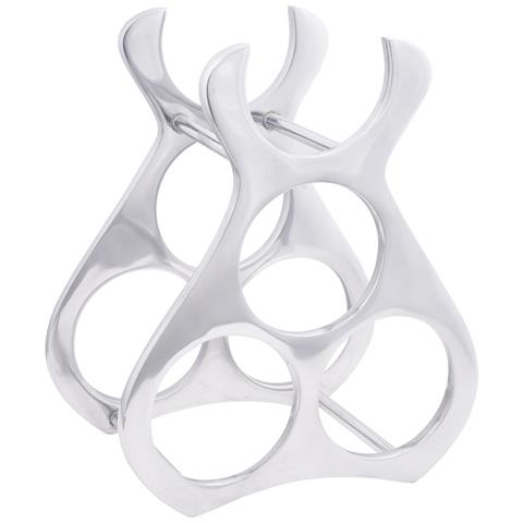 Scaffale per Vino  Argento 23x14x28 cm Alluminio - Foto 1