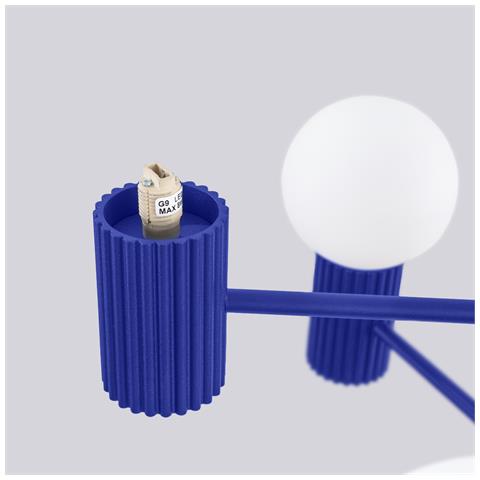 Lampadario Halo 6 Ultramarino Sl. 1835 - Moderno Lampadario Oltremare 230x64x64 Cm - Foto 8