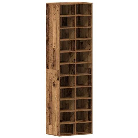 Scarpiera Legno Antico 54x34x183 cm in Legno Multistrato - Foto 1