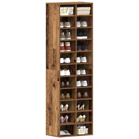 Scarpiera Legno Antico 54x34x183 cm in Legno Multistrato - Foto 2