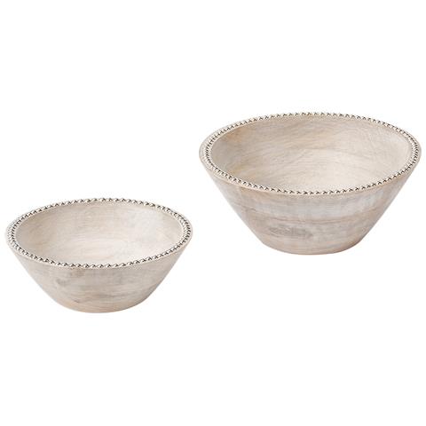 Set Di 2 Ciotole Decorative Luxor Legno Di Mango Marrone Chiaro - Foto 2