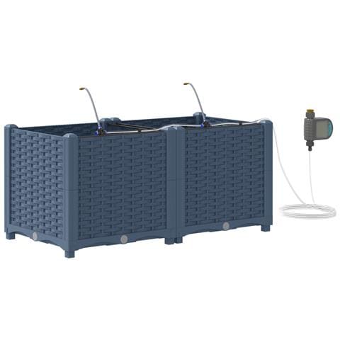 Vasi da giardino Grigio 80 x 40 x 37.5 cm Acciaio - Foto 1