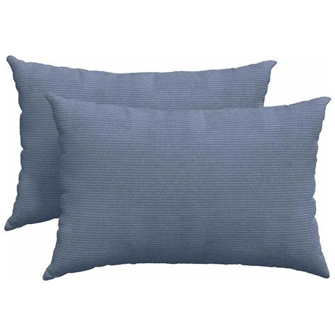 Cuscini da Divano 2 pcs Blu 60 x 40 cm Tessuto in Cords - Foto 1