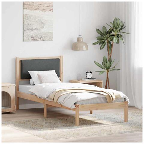 Struttura del letto Grigio scuro 80 x 190 cm Pino massello - Foto 2