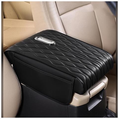 Cuscinetto Multifunzionale Per Bracciolo Auto Con Porta Fazzoletti - Motivo A Onde Black - Foto 2