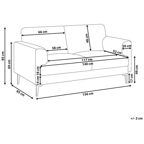 Divano 2 Posti Lousto Tessuto Marrone - Foto 2