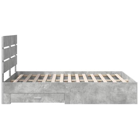 Struttura del letto con cassetto Grigio cemento 140 x 190 cm - Foto 9