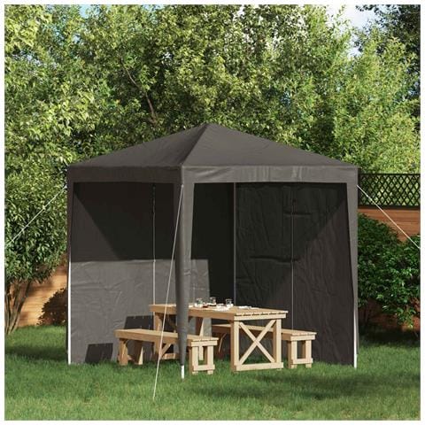 Parete per tenda da festa 2 pcs Antracite 200 x 195 cm - Foto 2