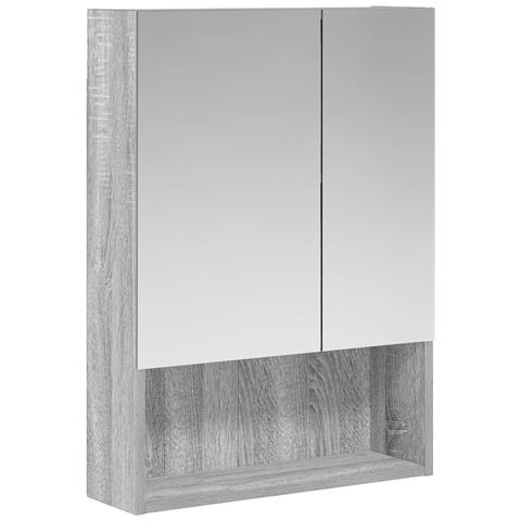 Mobiletto per specchio da bagno Grigio Sonoma 50 x 14,5 x 70 cm - Foto 1