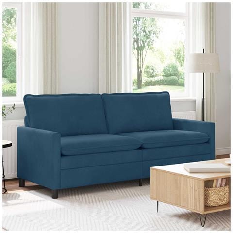 Divano Blu 196 x 81 x 87,5 cm Velluto - Foto 2