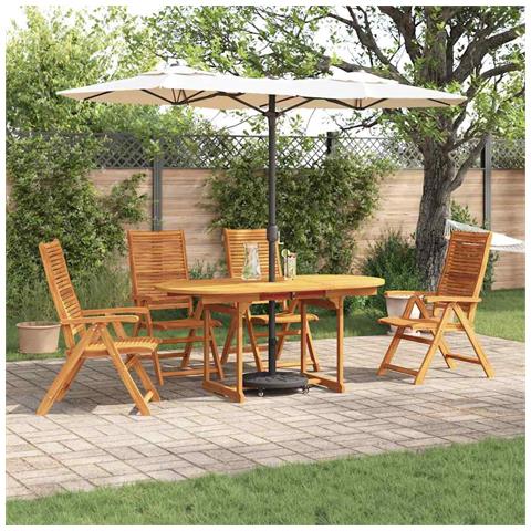 Set da Pranzo per Giardino 5 pcs Marrone - Foto 2
