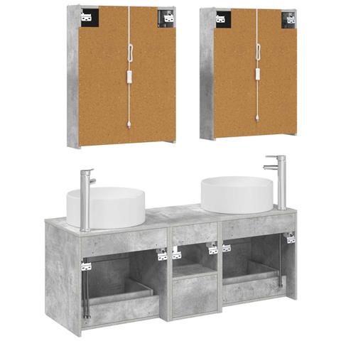 Set di mobili per il bagno 5 pcs Grigio Cemento - Foto 9