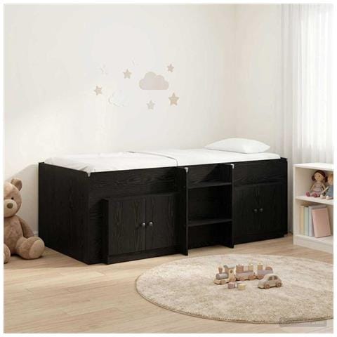 Struttura Letto Loft con Mobile 3 pz Nero Legno ingegnerizzato - Foto 2