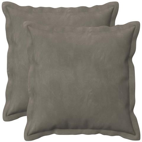 Cuscino con cuscino HOUTEN 2 pz Grigio Chiaro Velluto - Foto 1