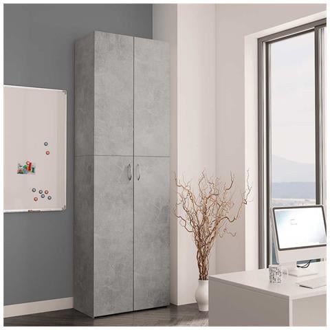 Armadio da Ufficio Grigio Cemento 60x32x190cm Legno Multistrato - Foto 2