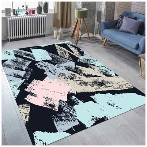 Tappeto Stampato Fine Touches - Astratto - Arredo - Antiscivolo - Da Soggiorno, Salotto, Camera - Multicolore In Poliestere, Cotone, 80 X 150 Cm - Foto 3
