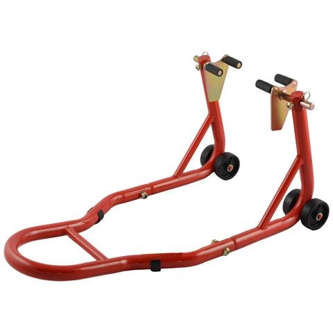 Cavalletto Moto Anteriore Alza Solleva Regolabile 4 Ruote Rosso Universale - Foto 1