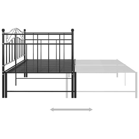 Telaio Divano Letto Estraibile Nero In Metallo 90x200 Cm - Foto 2