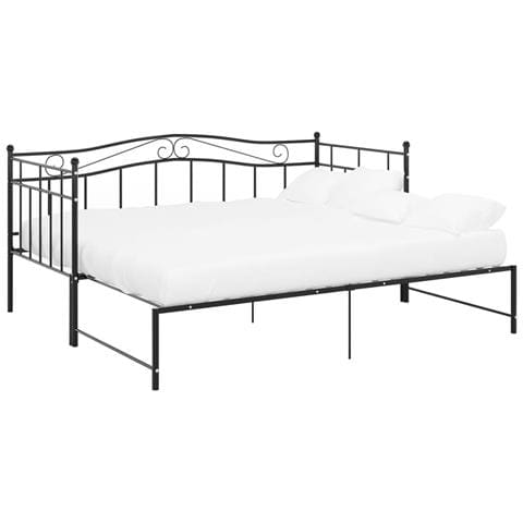 Telaio Divano Letto Estraibile Nero In Metallo 90x200 Cm - Foto 1