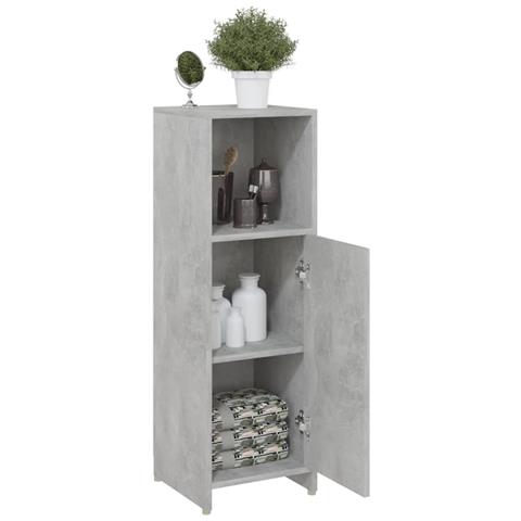 Mobile da Bagno Grigio Cemento 30x30x95 cm in Legno Multistrato - Foto 9