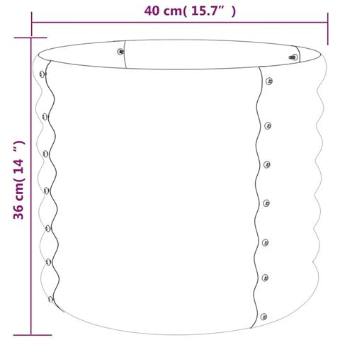 Vaso da Giardino Acciaio Verniciato a Polvere 40x40x36cm Grigio - Foto 3