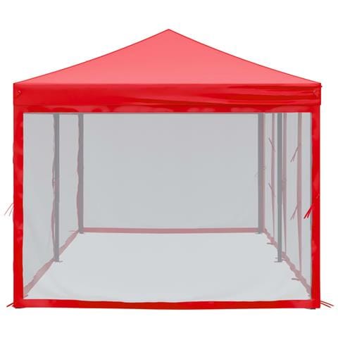 Tenda Per Feste Pieghevole Con Pareti Laterali Rosso 3x6 M - Foto 10