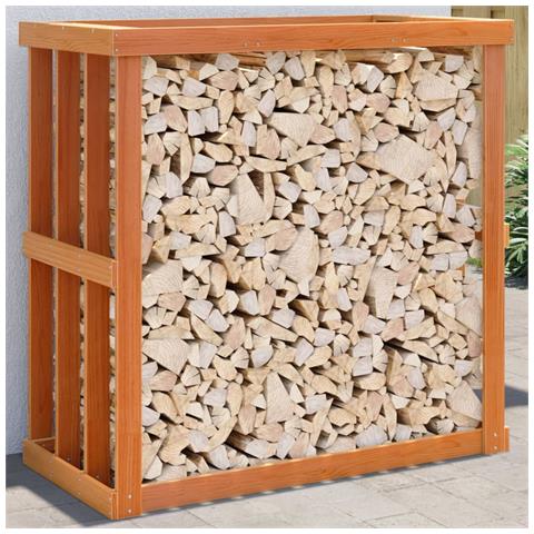 Mensola per Legna da Ardere da Esterno Marrone Colore Marrone - Foto 1