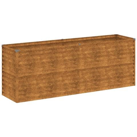 Fioriera Rialzata Da Giardino 196x50x69 Cm In Acciaio Corten - Foto 1