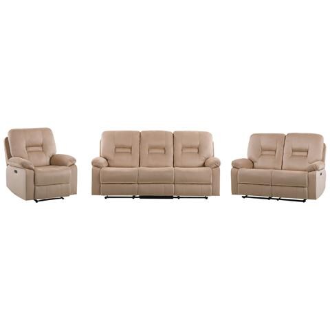 Set Da Soggiorno A 6 Posti Velluto Beige Bergen - Foto 2