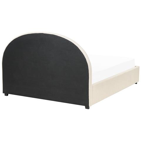 Letto Matrimoniale Contenitore Tessuto Beige 160 X 200 Cm Vaucluse - Foto 2