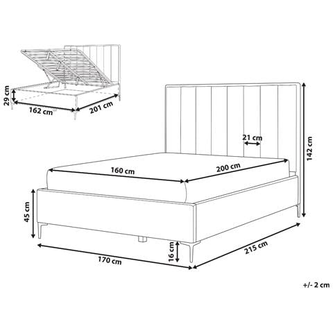 Letto Matrimoniale Con Contenitore Velluto Verde Scuro 160 X 200 Cm Sezanne - Foto 7