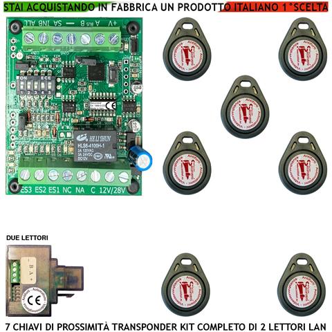 Chiave Di Prossimità 2 Lettori Universali Lan Rj45 Qualsiasi Marca 7 Trasponder Uscita Relè C.nc.na 1ax24v Funzione Im - Foto 1